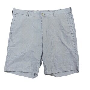 Peter Millar Featherweight Golf Shorts Mens 36 Blue Textured‎ Seersucker 8"